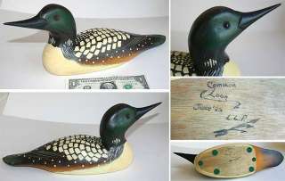 Hand Carved Wood Decor Decoy Common Loon Duck painted  