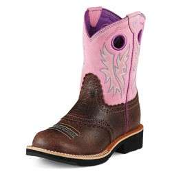 NIB Ariat Youth Fatbaby Cowgirl Boots 10008723 Rough Chocolate 