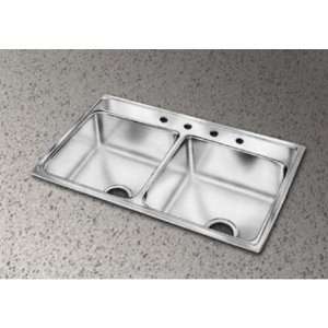   Double Basin Top Mount Kitchen Sink with 7 7/8 Depth and Quick Clip