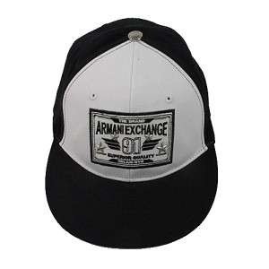 Armani Exchange Logo Flat Brim Baseball Hat Indigo NWT  