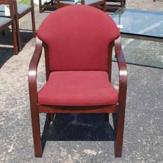 Vintage Kimball Wood Frame Dining Side Armchairs  