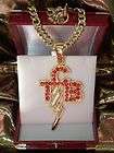 Elvis Style crystal TCB Pendant in a luxury pendant box, buy 2 and get 