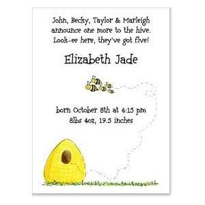    Beehive Family of 5 Baby Shower Invitation