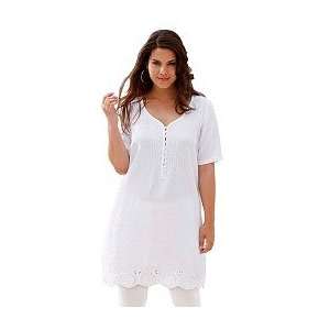  Short sleeve eyelet trim tunic 