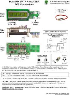 DMX Analyzer / Tester LCD PCB easily view DMX512 Data  