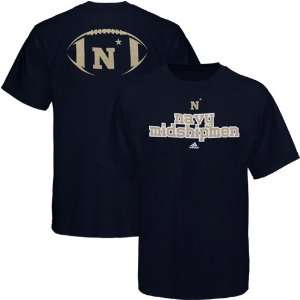  adidas Navy Midshipmen Backfield T Shirt   Navy Blue 