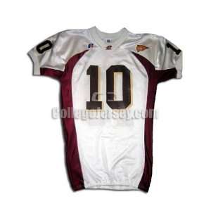  White No. 10 Game Used Central Michigan Russell Football Jersey 