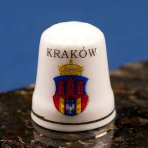  Ceramic Thimble   Krakow City Crest