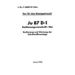   Aircraft Handbook Bedienungsvorschrift  Wa Manual Junkers Books