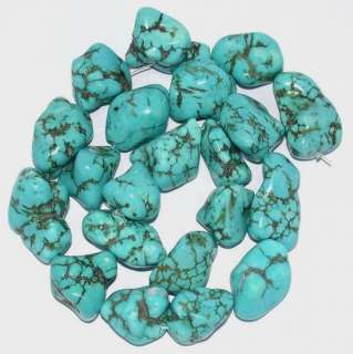 COOL HOWLITE TURQUOISE NUGGET LOOSE BEADS STRAND GEM  