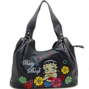  Betty Boop Embroidery hobo bag in Black 