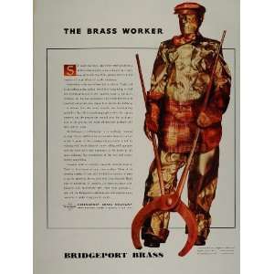   Ad Bridgeport Brass Worker Sculpture L. L. Balcom   Original Print Ad