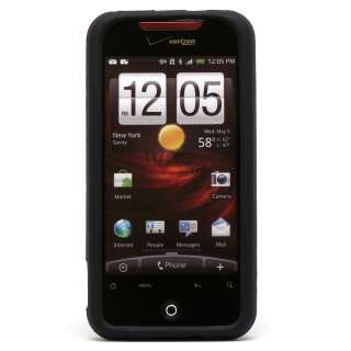 TUF TEK Black Rubber Silicone Gel Soft Cover Case For HTC Droid 