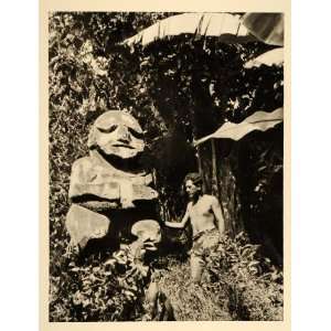  1935 Tiki Statue Raivavae French Polynesia Photogravure 