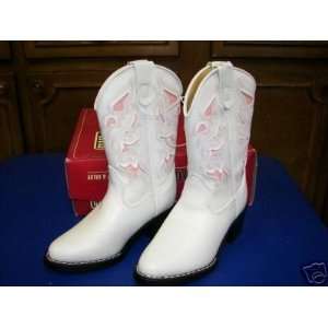  White Western Boots Children Size 7 
