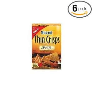 Triscuits Thin Crisps Crackers Quattro Formaggio 8 oz. (Pack of 6 