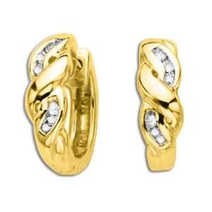   : 10K Yellow Gold 0.08 ct. Diamond Huggie Earrings: Katarina: Jewelry