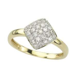   Gold 1/4 ct. Diamond Square Shaped Fashion Ring: Katarina: Jewelry
