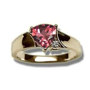  .02 ct 6mm Trillion Pink Tourmaline Ring: Jewelry