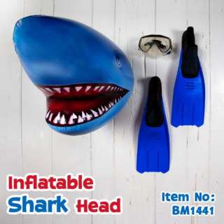 SHARK HEAD Inflatable   Funny Gag Fishing Trophy   HA~!  