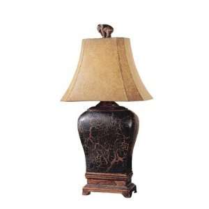  Decorative Table Lamp with Crackled Black Finish: Home 