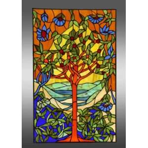   Stained Glass Window Panel Life Tree 20 X 32 P2010: Office Products