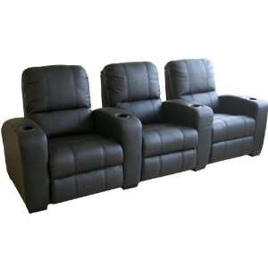  Treacy Leather Home Theater Recliner Set Of Three Inblack 