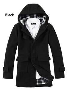   Hoodies jacket trench coat outerwear winter overcoat Black Gray  