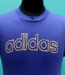 vintage ADIDAS 80s trefoil T SHIRT small SOFT THIN faded  