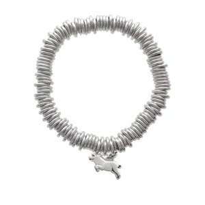 Silver Flying Pig   2 D Charm Links Bracelet: Arts, Crafts 
