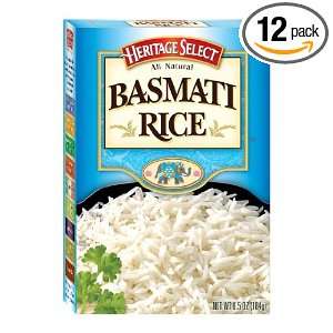 Heritage Select Basmati Rice, White Basmati, 6.5 Ounce Boxes (Pack of 
