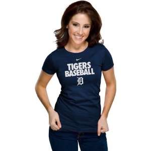    Detroit Tigers Womens Nike Navy Dri FIT T Shirt