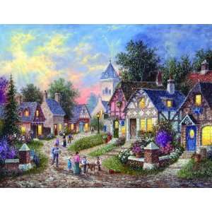  Twilight Village 1000+pc Jigsaw Puzzle by Dennis Lewan 