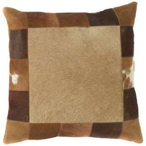  Brown Leather Hide Square Pillow