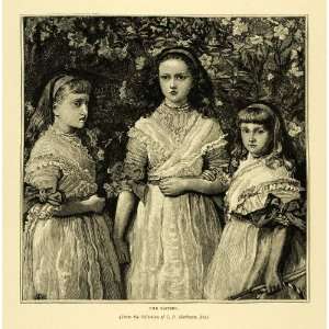  1887 Wood Engraving Sisters Portraits Fashion Matthews 