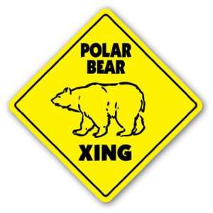  POLAR BEAR CROSSING Sign novelty gift animals Patio, Lawn 