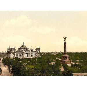 Vintage Travel Poster   Reichstag House with Triumphal Column Berlin 