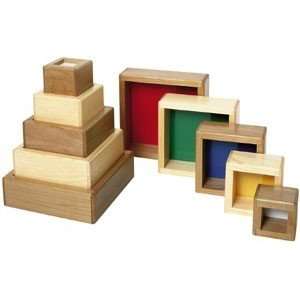  Wooden Square Stacking Tower: Toys & Games
