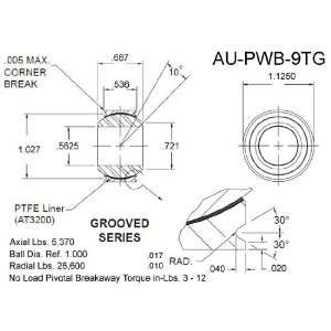 Aurora Bearing Company PWB 9TG; Grooved B.562   D1.125   W.687   H 