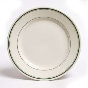   China Plate   American White with Green Band   3 Dozen: Kitchen