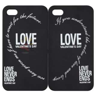 2pcs Love Never Ends Hard Valentine Lover Couple Case Cover for iPhone 