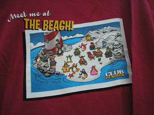 XXS Red Club Penguin ~ The Beach ~ Tee Shirt NWT Disney  