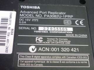 Toshiba Satellite Port Replicator Model No PA3082U 1PRP  
