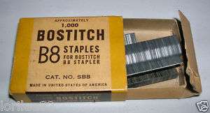 VINTAGE BOSTITCH BOX STAPLES B8 FOR # SB8 STAPLER  