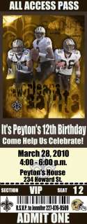 NEW ORLEANS SAINTS Birthday Party Invitations  Tickets  