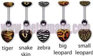   LOGO TONGUE RING BRLGHR2   SMALL LEOPARD PRINT PICTURE HEART: Clothing