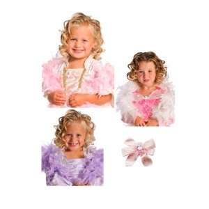   Accessory Set: 3 Feather Boas in Pink, White, & Purple and Hair Bow