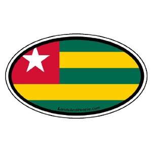  Togo Flag Africa State Car Bumper Sticker Decal Oval 