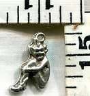 Vintage Sterling ELF PIXIE TOADSTOOL LUCKY Charm 3D  