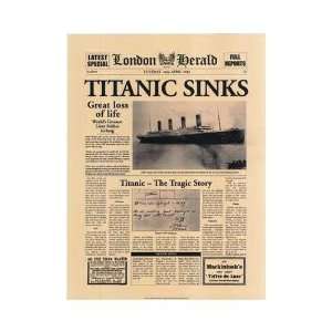  Titanic Sinks Poster Print